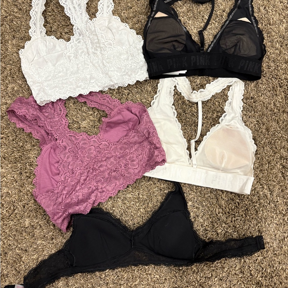 Lace Bralette Set - Black, White, Pink - Picture 2 of 3